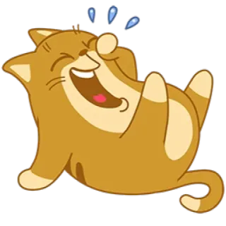 😂 gatto, ride, divertente, cartone animato, animale, adesivo telegram sticker