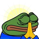 🙏 Pepe the Frog Pepe the Frog, meme, praying, internet meme, frog telegram sticker