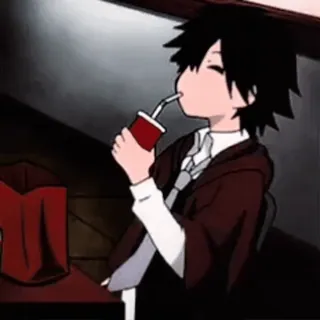 🐾 Anime, Bebiendo, Dibujos animados, Personaje, Manga, Bebida, Ilustración telegram sticker