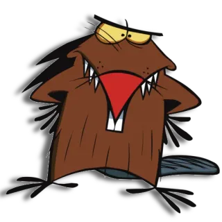😈 Angry Beavers การ์ตูน, บีเวอร์, โกรธ, ฟัน, สัตว์ telegram sticker