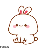 😶 lapin, animal, mignon, kawaii, dessin animé, BD whatsapp sticker