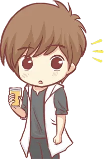 😳 Drink dibujo animado, anime, bebida, hombre, kawaii, lindo telegram sticker