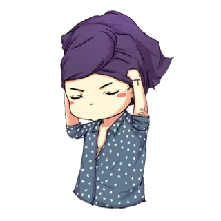 💆 cartoon, anime, character, chibi, illustration, cute telegram sticker