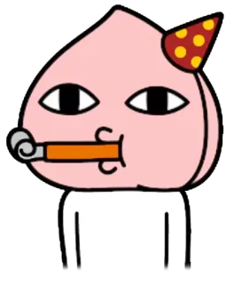 🎉 pêssego, celebração, festa, aniversário, Kakao Friends telegram sticker