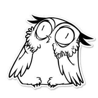 😱 올빼미, 만화, 새, 스티커, 동물 telegram sticker