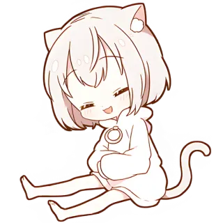 😁 animé, chat, mignon, kawaii, chibi telegram sticker