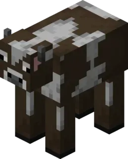 🐄 Minecraft cow, minecraft, animal, blocky, game, video game telegram sticker