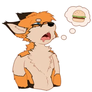 🦊 Furry, Rubah, Burger, Makanan, Bermimpi, Antropomorfik telegram sticker