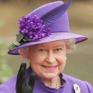 🙋‍♀ Queen Elizabeth II Королева, Елизавета II, Королевский, Фиолетовый, Шляпа, Монарх telegram sticker