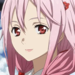 🍧 Inori Yuzuriha Guilty Crown Anime, Dziewczyna, różowe włosy, Postać, czerwone oczy, Inori, Guilty Crown telegram sticker
