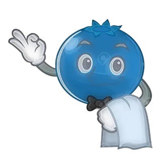 👩‍✈️ myrtille, emoji, fruit, ok, chef, dessin animé whatsapp sticker