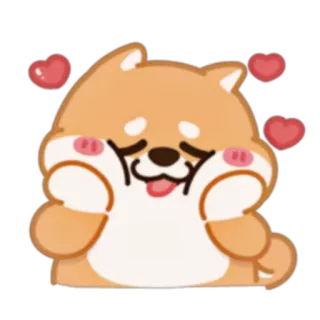 🥰 狗, 可爱, 爱心, 动物, 卡通, 表情符号, 柴犬 telegram sticker