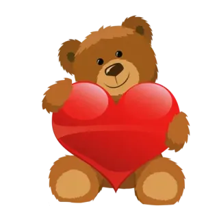 😖 nounours, cœur, amour, affection, mignon, dessin animé telegram sticker