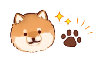 🐾 cane, shiba inu, cucciolo, animale domestico, animale, carino, kawaii, zampa whatsapp sticker