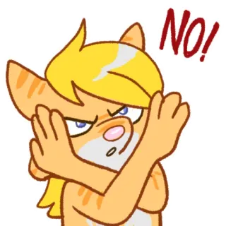 👎 NO! non, chat, animal, dessin animé, rejet, stop telegram sticker