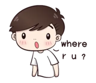 😮 I see you everywhere.
WHO R U ? fofo, desenho animado, menino, em todo lugar, quem é você telegram sticker