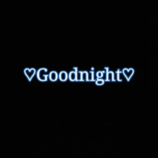 🖐 ♡Goodnight♡ bonne nuit, nuit, sommeil, coeurs, salutation, néon whatsapp sticker