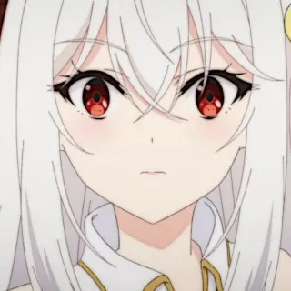 🍪 anime, girl, red eyes, white hair, character telegram sticker