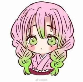 🥺 Mitsuri Kanroji Demon Slayer anime, chibi, cute, demon slayer, mitsuri kanroji, character telegram sticker