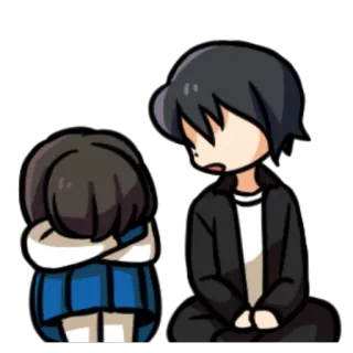 😞 Dessin animé, Anime, Triste, Déprimé, Personnages, Émotions telegram sticker