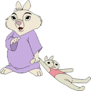 👼 conejos, dibujos animados, animales, lindo, familia, niño telegram sticker