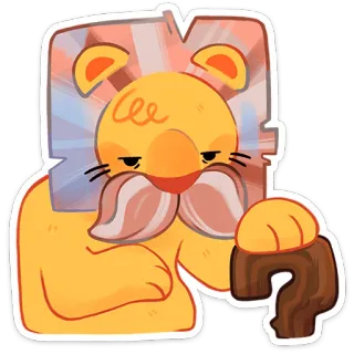 ⭐ lew, zwierzę, słodki, kreskówka, postać, naklejka whatsapp sticker
