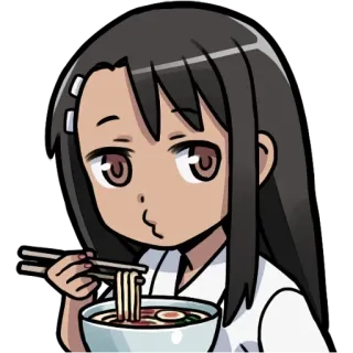 🥢 аниме девушка, еда, рамен, чиби, кавай, манга telegram sticker