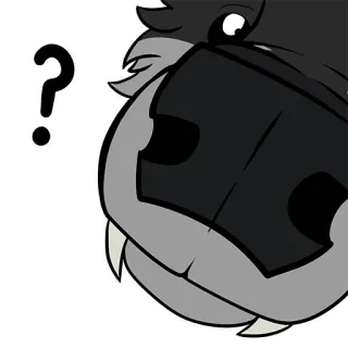🤥 ? question mark, wolf, animal, cartoon, illustration, sticker telegram sticker