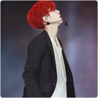 😌 Person, rote Haare, K-Pop, Sänger, Mikrofon, Mann, Künstler telegram sticker