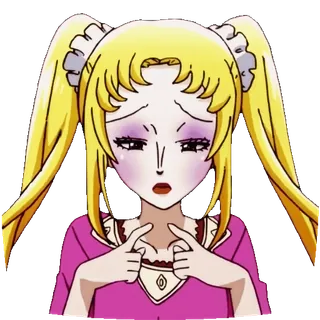 😳 ragazza anime, capelli biondi, codini, arrossendo, carina, imbarazzata telegram sticker