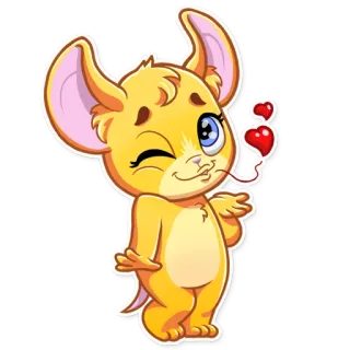 😘 rato, animal, desenho animado, fofo, kawaii, adesivo, ilustração telegram sticker