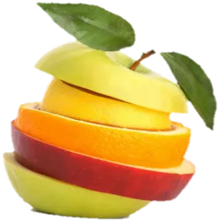 🍏 apfel, zitrone, orange, obst, essen, scheibe whatsapp sticker