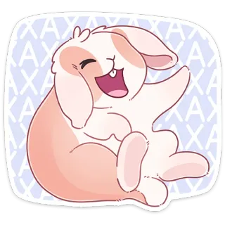 😃 coelho, fofo, animal, feliz, desenho animado whatsapp sticker