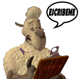 ✍️ ESCRIBEME แกะ, การเขียน, การ์ตูน, สัตว์, ข้อความ telegram sticker