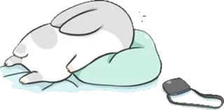 😵 bunny, rabbit, sleep, cute, animal, cartoon telegram sticker