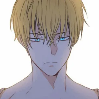 🌻 Anime, Manga, Nhân vật, Tóc vàng, Mắt xanh, Đàn ông, Chân dung telegram sticker