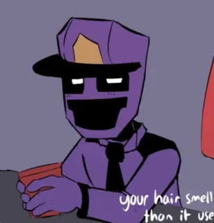 ☺ William Afton Five Nights at Freddy's your hair smell than it use paarse man, Five Nights at Freddy's, William Afton, videogame, horror game telegram sticker