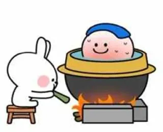 💨 kelinci, memasak, panci, kartun, lucu, api whatsapp sticker