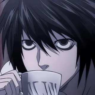 😑 L Lawliet Death Note anime, L, Death Note, detective, manga, character telegram sticker