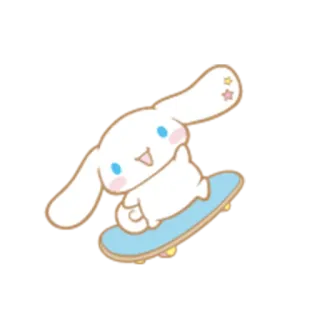 😚 Cinnamoroll cinnamoroll, sanrio, kawaii, cute, bunny, skateboard telegram sticker