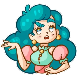 😁 mulher, desenho animado, ilustração, gesto, indiferença, sarcasmo, expressão telegram sticker