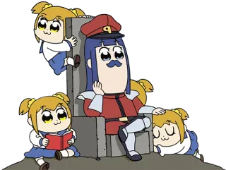 😃 Pop Team Epic pop team epic, anime, manga, parody, satire, popuko, pipimi telegram sticker