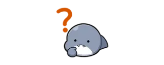 🦈 Requin, Point d'interrogation, Réflexion, Mignon, Animal telegram sticker