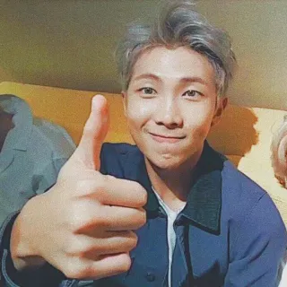 🌈 RM person, thumbs up, male, man, portrait, celebrity telegram sticker