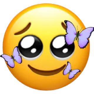 🥺 Эмодзи, Смайлик, Лицо, Бабочки, Милый, Каваий whatsapp sticker