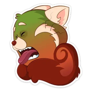 🤢 สัตว์, แพนด้า, แพนด้าแดง, การ์ตูน, น่ารัก, สติกเกอร์ telegram sticker