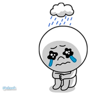 😪 เศร้า, ร้องไห้, อารมณ์, เมฆ, เหงา, เสียใจ telegram sticker
