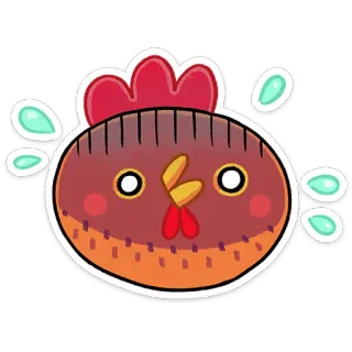 ⭐ kurczak, ptak, zwierzę, uroczy, kreskówka, naklejka telegram sticker