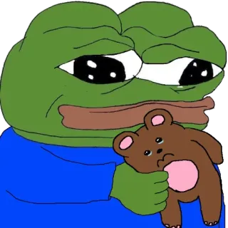 😞 Pepe the Frog ペペ, カエル, 悲しい, ミーム, インターネット, キャラクター telegram sticker
