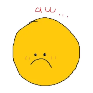 😟 aw... traurig, emoji, süß, gelb telegram sticker